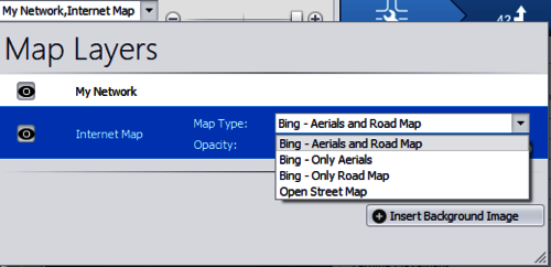 TV Vistro provides, Bing aerials and road maps, and OpenStreetMap.
